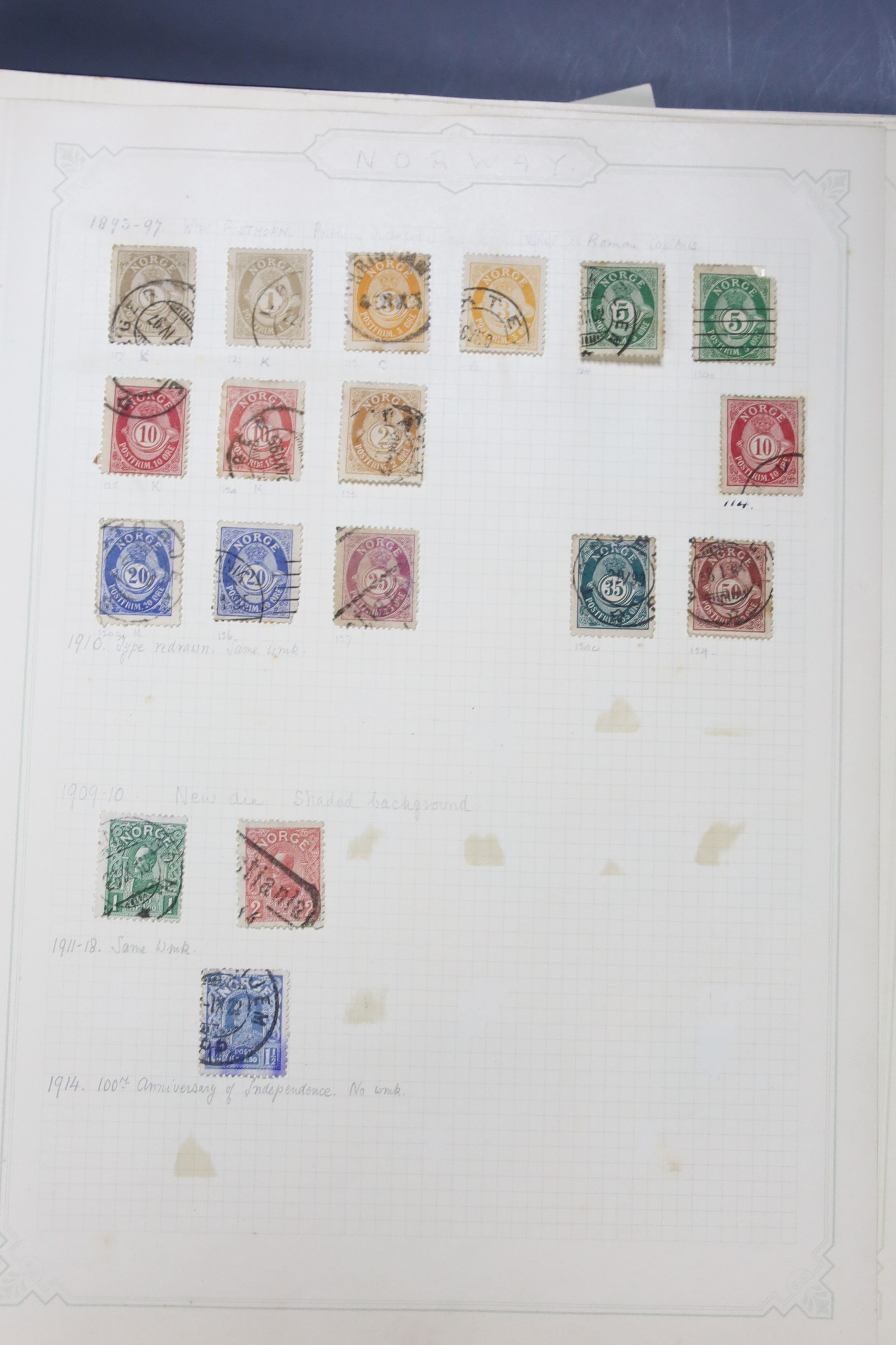 Norway stamp collection in three albums from 1855–1980, mint and used and two further albums various themes (five)